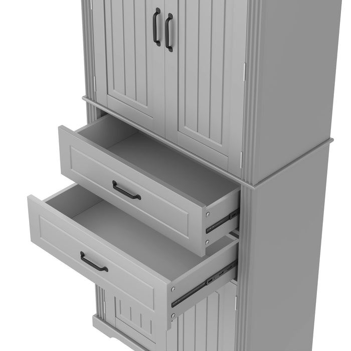 Elegant Multi Functional Storage Cabinet With Slide Rail Drawers, Adjustable Shelves