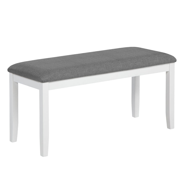 6 Piece Kitchen Dining Set, Rectangular Dining Table With 4 Upholstered Chairs And Bench - Gray / White