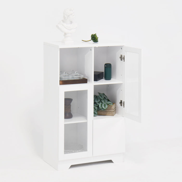 Modern Cabinet With Glass Doors And Drawer