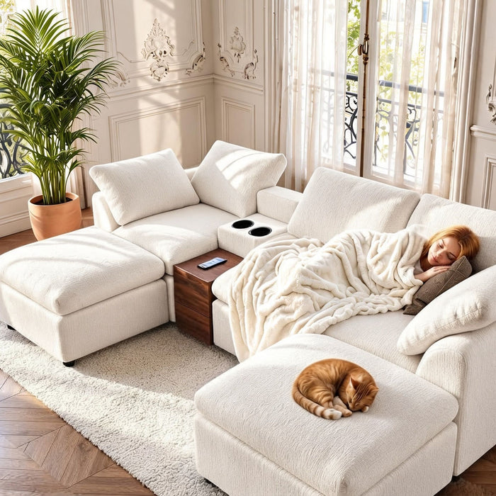 Modular Cloud Couch With Storage Console