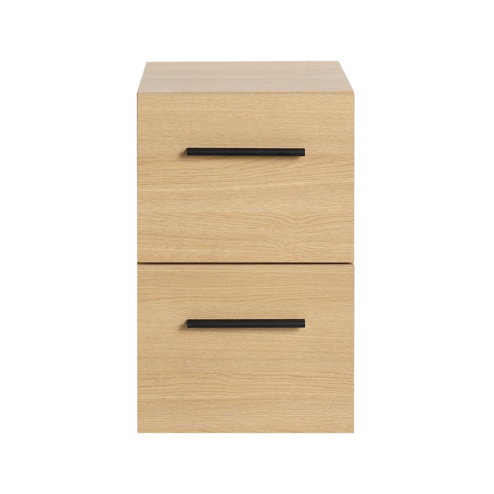 Floating Bathroom Vanity Drawer Base, Wall Mounted Storage With 2 Drawers - Light Oak