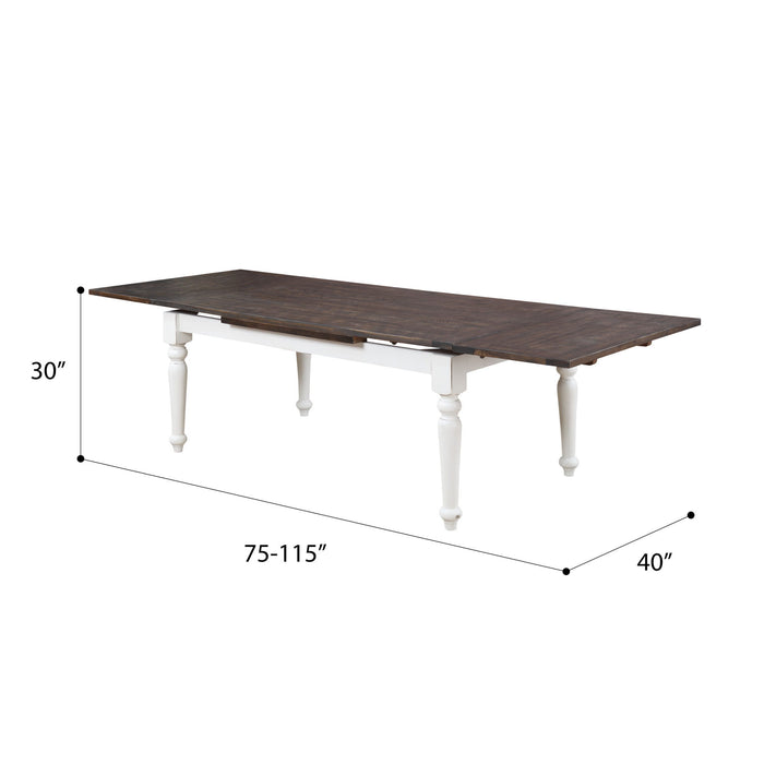 Mountain Retreat - Dining Table - Dark Mocha & Antique White