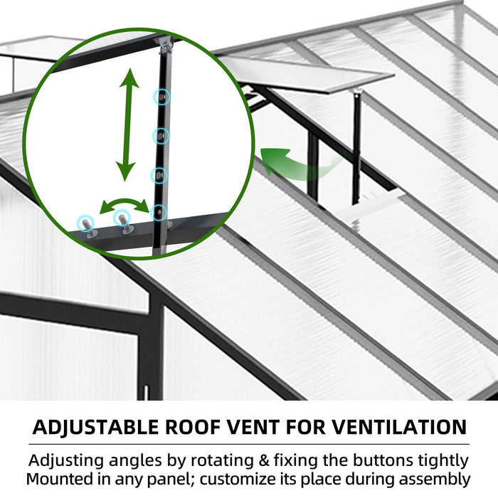 Gain Height Windproof Greenhouse All Season Outdoor Garden Shelter