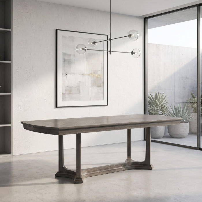 Arcus - Rectangular Dining Table With Butterfly Leaf - Charcoal Gray
