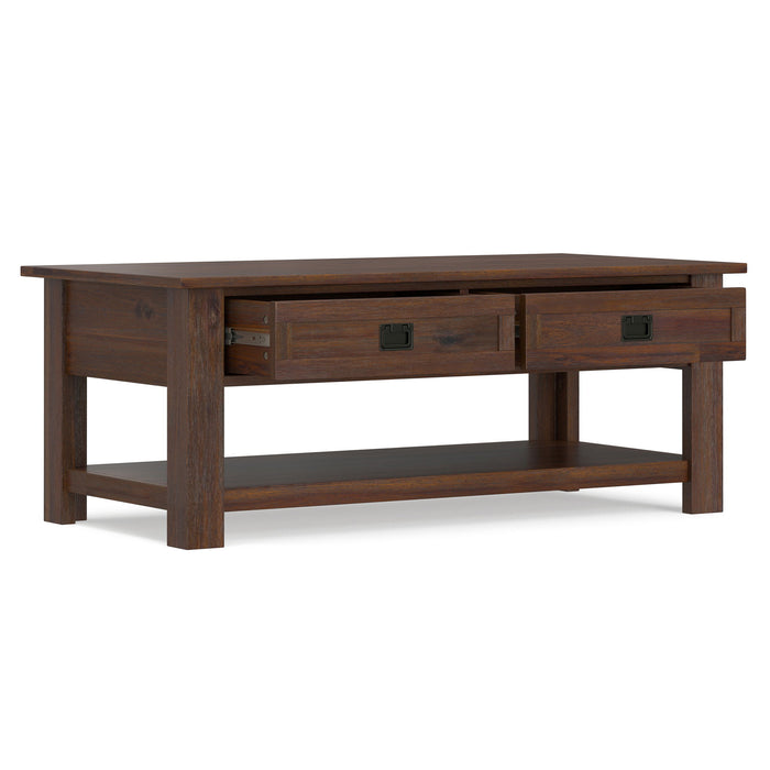 Monroe - Rectangular Coffee Table With Drawers - Brown