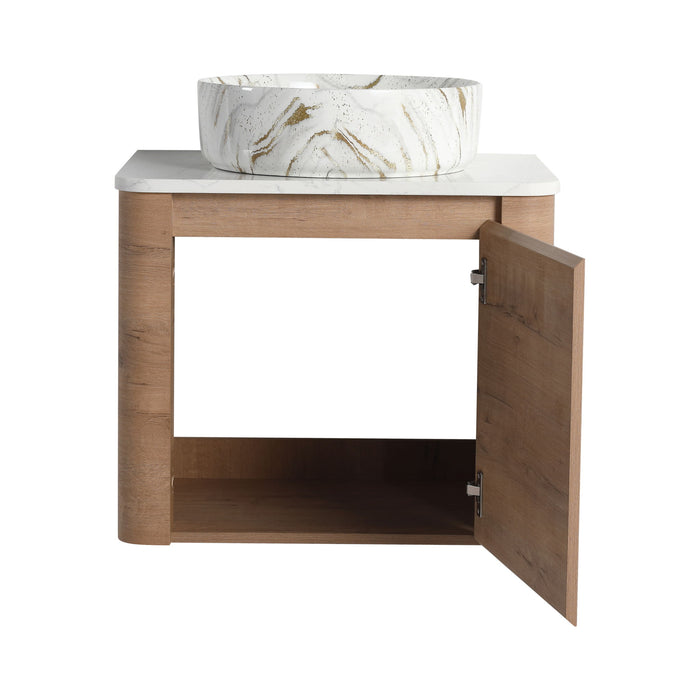 Wall Mounted Bathroom Vanity With Art Sink, 1 Soft Close Door