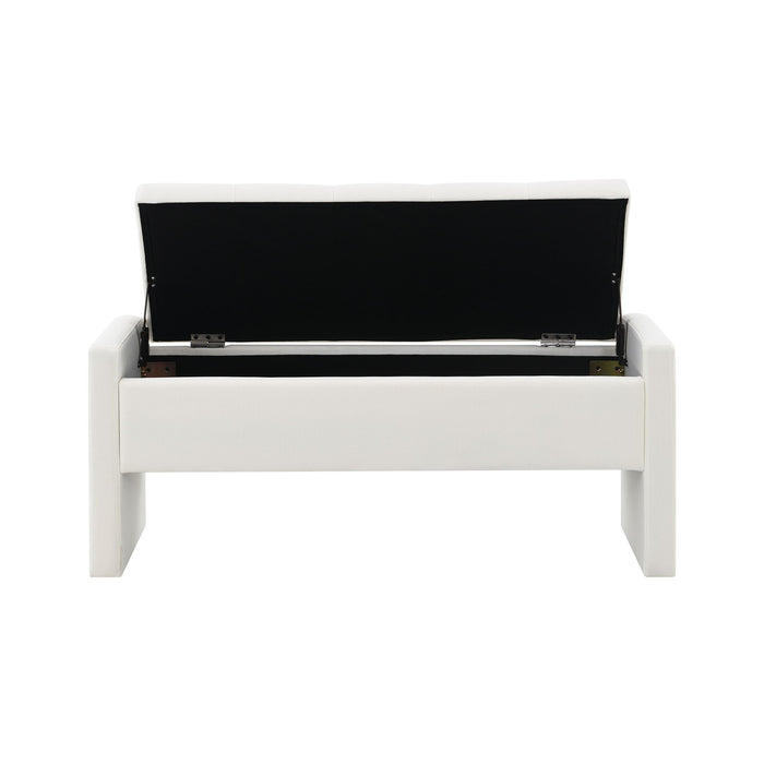 Modern Upholstered Large Bed End Bench With Storage