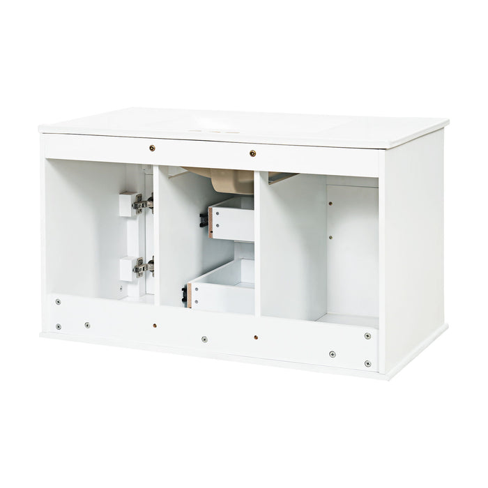 French Simple Style Wall Mounted Bathroom Cabinet With Sink