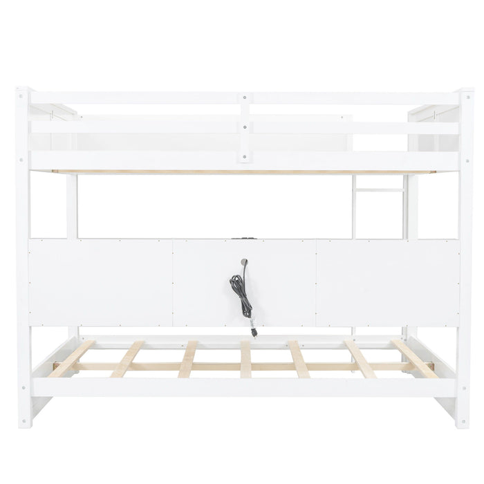 Bunk Bed With Storage Cabinets And USB Ports