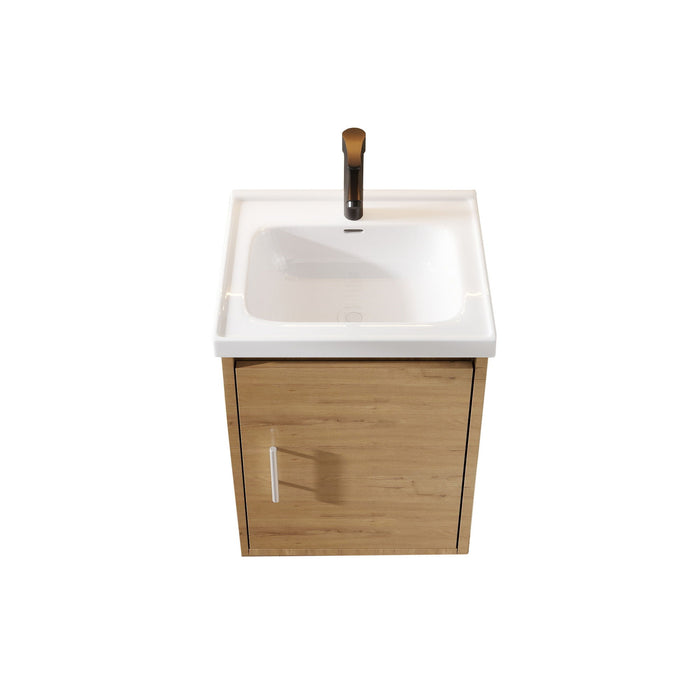 Floating Bathroom Vanity Combo, Wall Mounted Cabinet With Sink & Soft Close Doors For Small Bathrooms