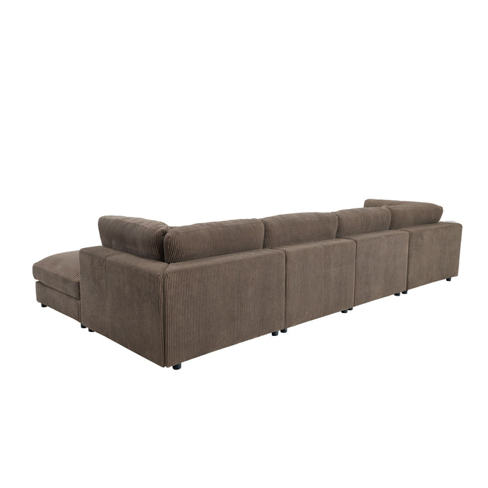 Upholstered Modular Sectional & Custom Configuration And Toss Pillows