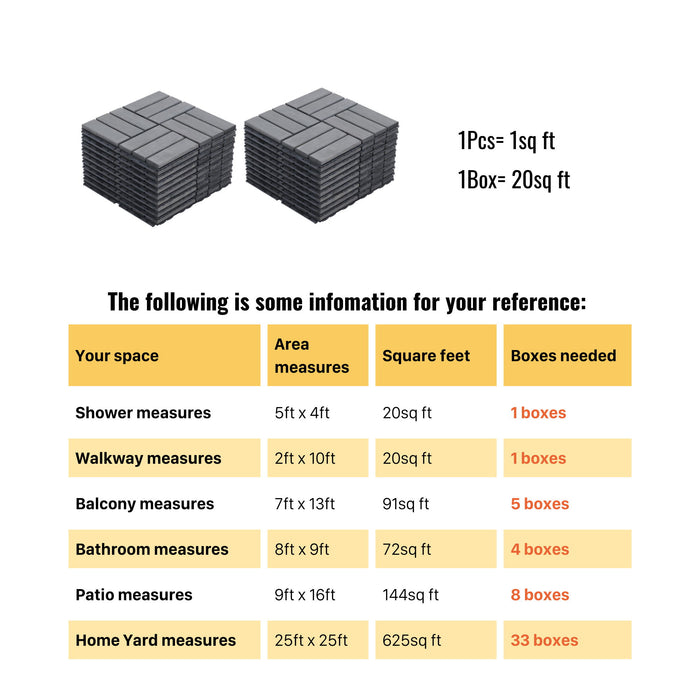 Acacia Wood Interlocking Deck Tiles Checker Pattern For Outdoor Flooring