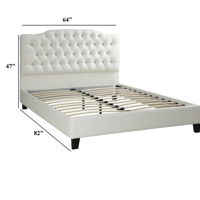Modern Bed Frame With Tufted Upholstered Headboard