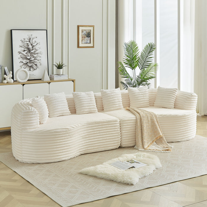 Sectional Sofa, Oversized 4 Seater With Deep Seat Design