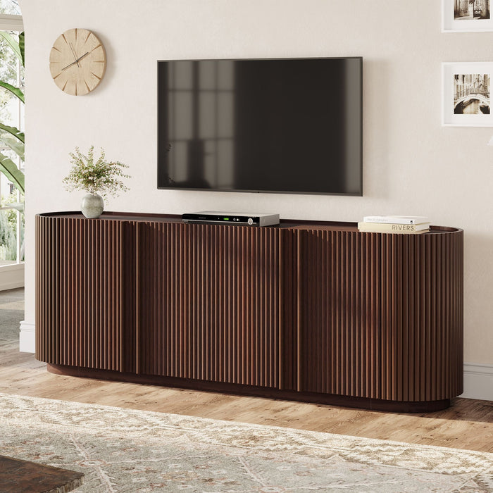 TV Stand With Fluted Tambour Style Door