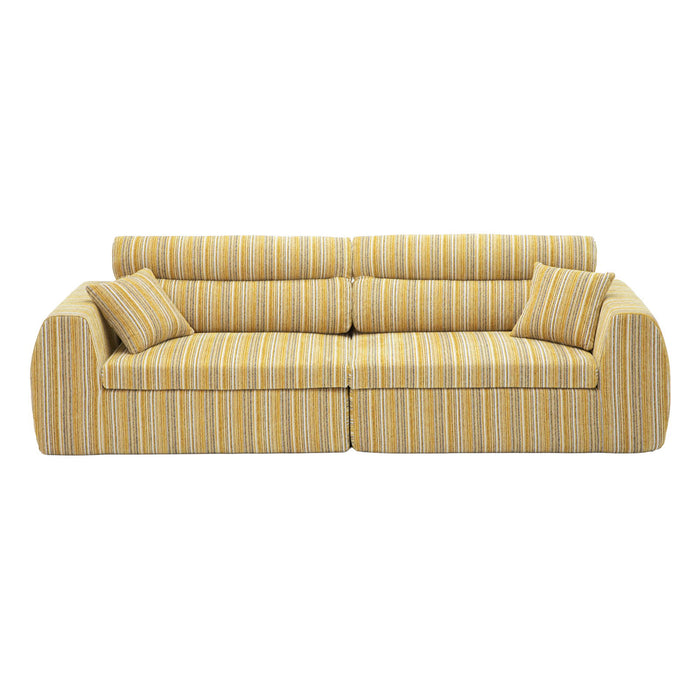 3 Seater, Couch With Throw Pillows For Living Room