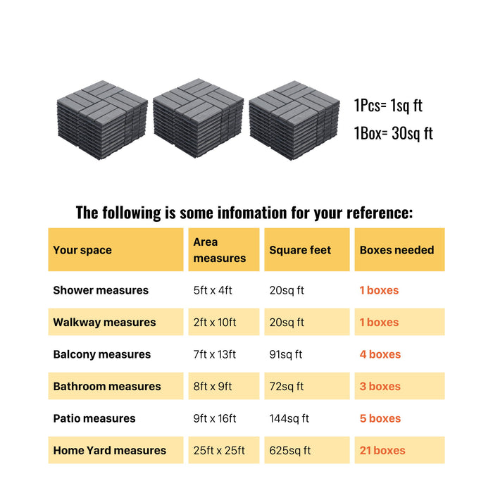 Acacia Wood Interlocking Deck Tiles Checker Pattern For Outdoor Flooring