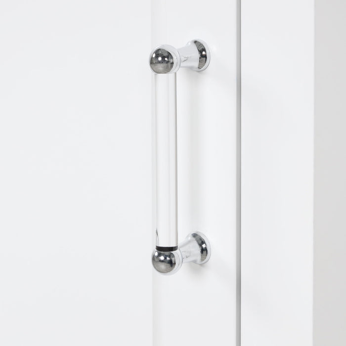 Tall Freestanding Bathroom Storage Cabinet With 2 Drawers And Adjustable Shelf