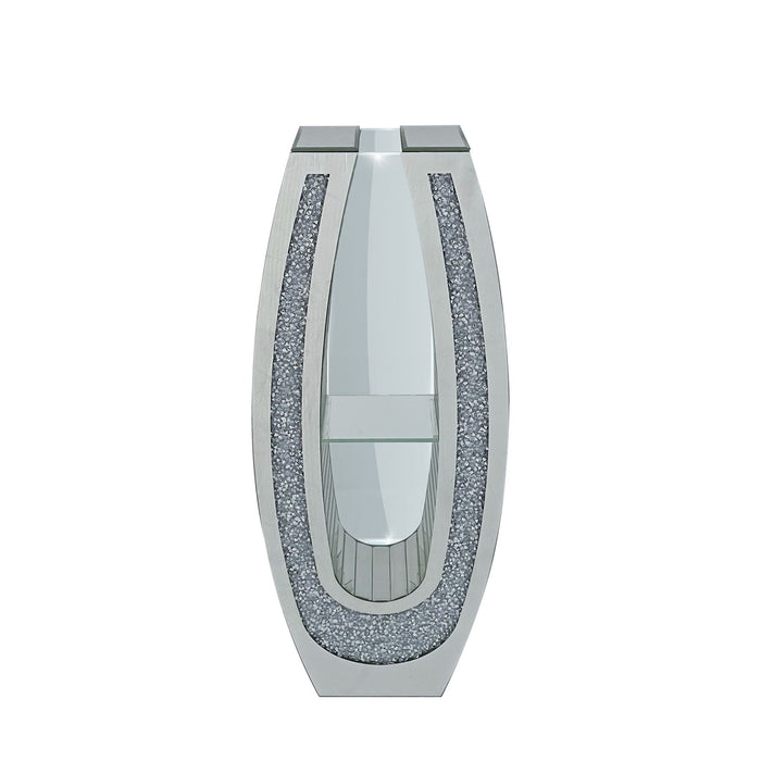 U - Shaped Floor Vase With Shattered Diamond Mirror Surface