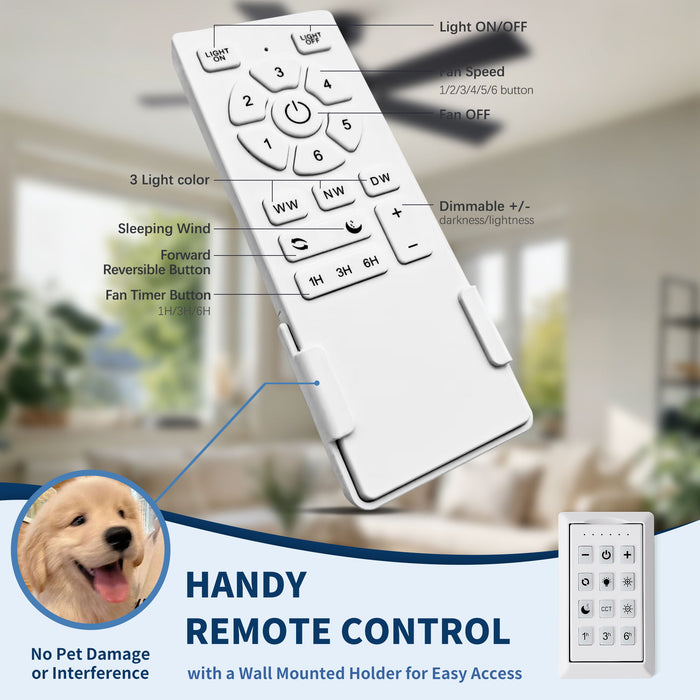 Reversible Motor Integrated LED Dimmable Ceiling Fan With Light