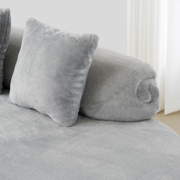 Modern Curved Sofa With Pillows