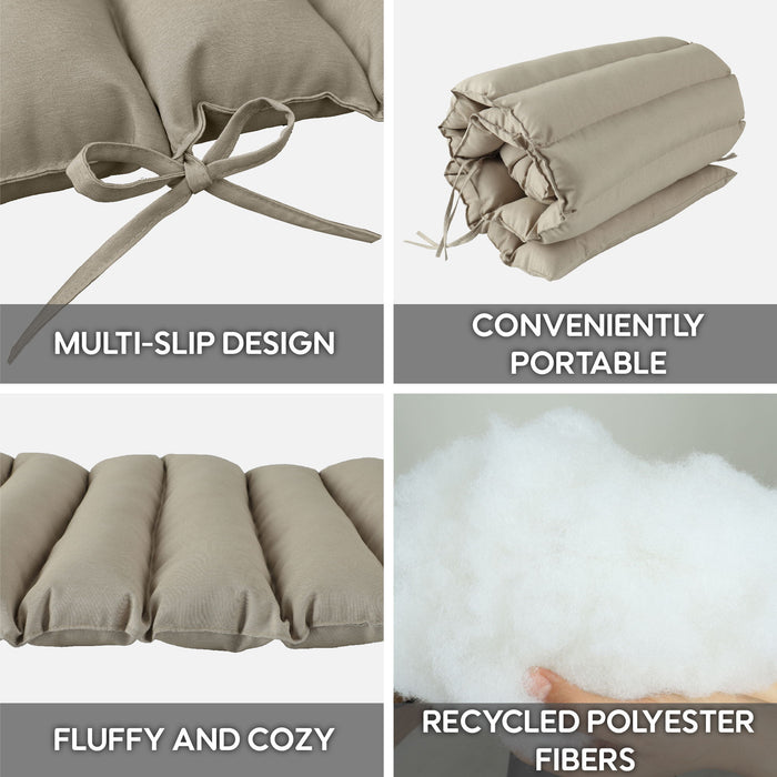 2 Piece Outdoor Chaise Lounge Chair Cushion Set