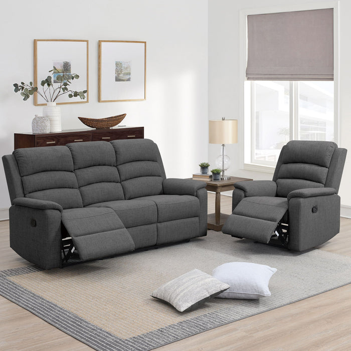 Modern Living Room Set With Manual Recliner