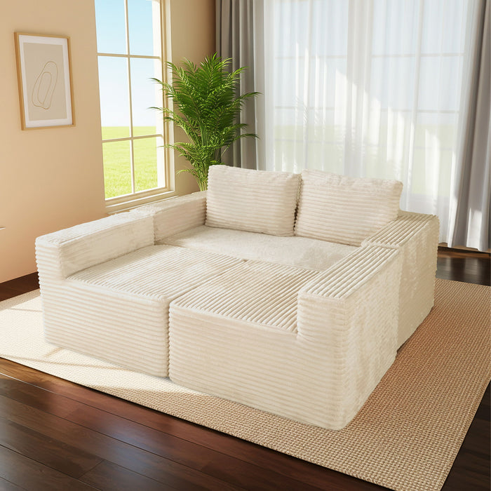 Modular U Shaped Sectional Sofa With Reversible Design