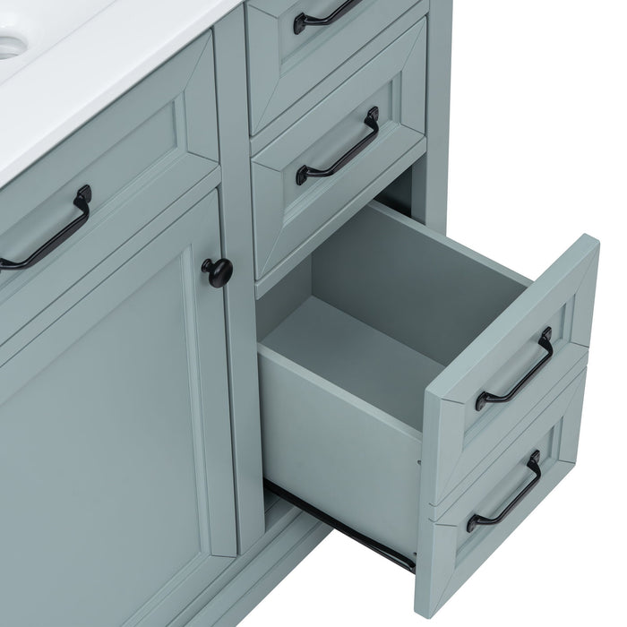 36" Bathroom Vanity With Sink, 2 Tip Out Drawers, Soft Close Hinges