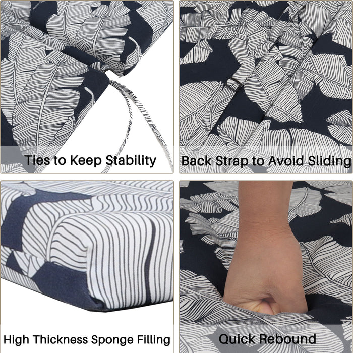 2 Piece Chaise Lounge Chair Cushion Set With Ties