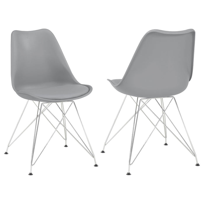 Padded Side Chair And Soft Upholstered Seat (Set of 2) - Gray