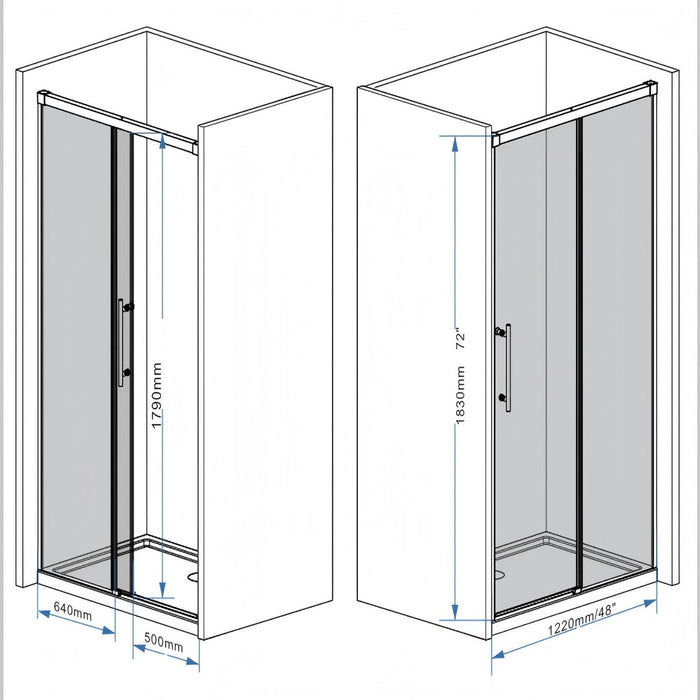 Frameless Single Sliding Shower Door
