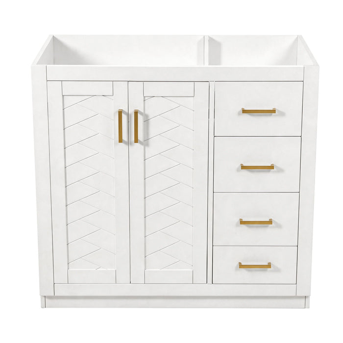 Retro Style Bathroom Vanity, 3 Drawers & Soft Closing Doors