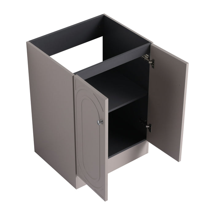 Contemporary Freestanding Bathroom Vanity With Resin Sink & Soft-Close Cabinet Doors