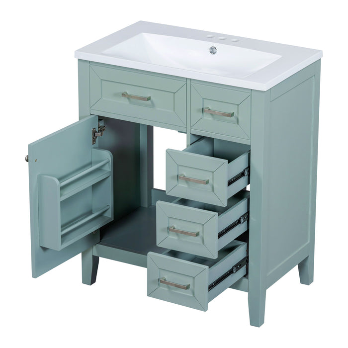 Modern Bathroom Vanity With Sink Combo, 3 Drawers, Undermount Drop-In Sink