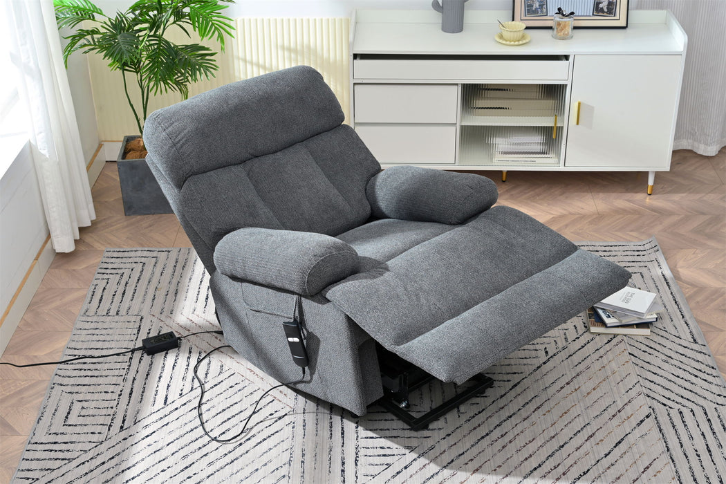 Oversized Power Lift Recliner Chai With Remote Control, Side Pocket, Spacious Seat