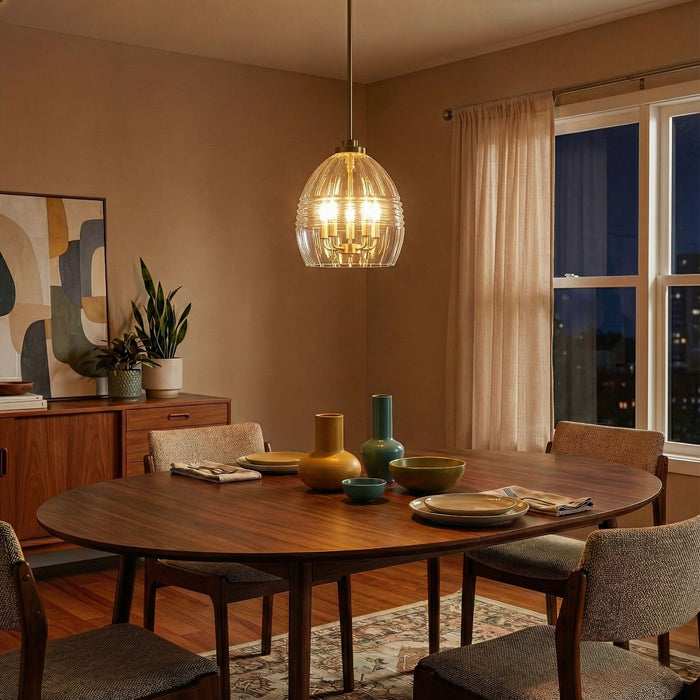 Zen - 5 Pendant Chain Hanging Light - Clear / Gold