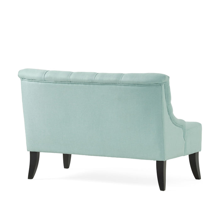 Nicole - French Style Upholstered Loveseat With Tufted Backrest