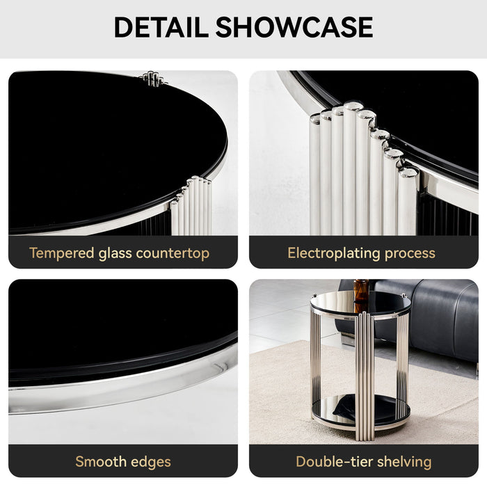 Round Table With Double Layer Storage
