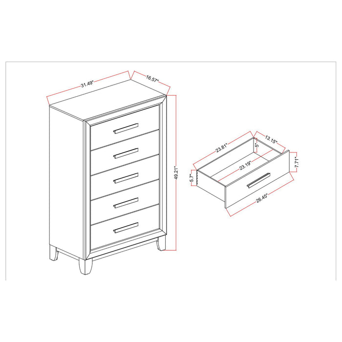 Harry - 5 Piece Bedroom Set With LED