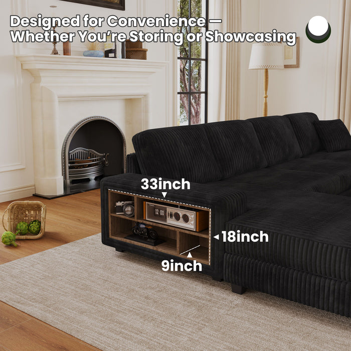 Convertible Sectional Sofa, Sleeper Oversized Living Room Lounge