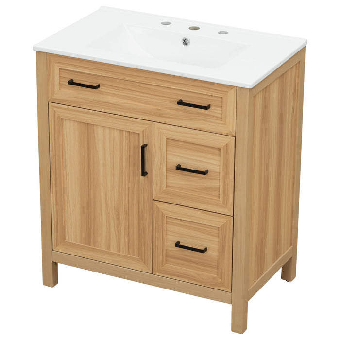 Bathroom Vanity With Sink, 2 Soft Close Drawers, 1 Soft Close Door, Adjustable Shelf