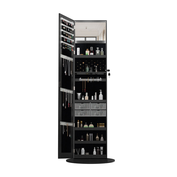 Swivel Jewelry Cabinet With Full Length Mirror