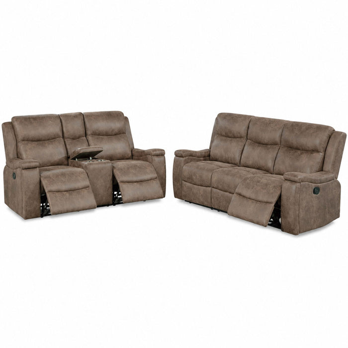Modern Manual Motion Living Room Set With Hidden Cup Holders