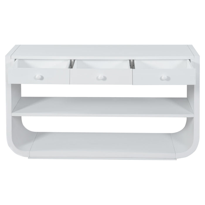 Console Table With 3 Soft Close Drawers & 2 Open Shelves