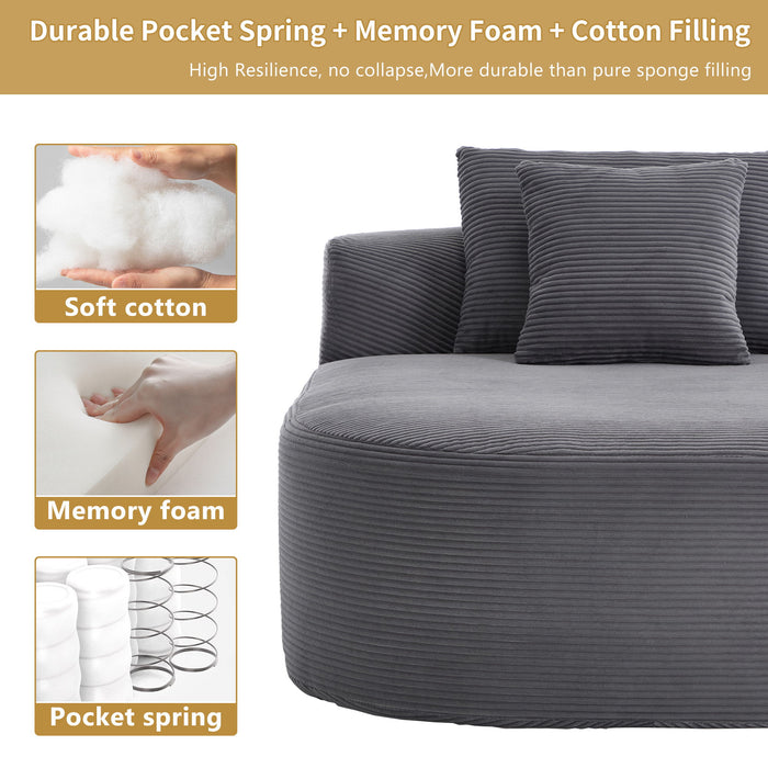 Oversized Chaise Lounge Sofa Bed With Deep Seat And Soft Pillows