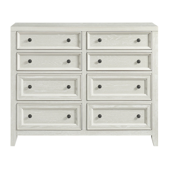 8 Drawer Dresser With Framed Fronts And Smooth Metal Glides