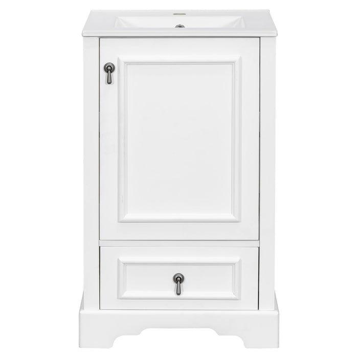 Bathroom Vanity With Sink, Soft Close Door, Adjustable U-Shaped Shelf