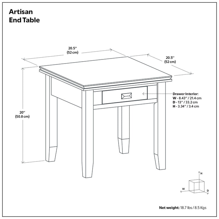 Artisan - End Table - Russet Brown