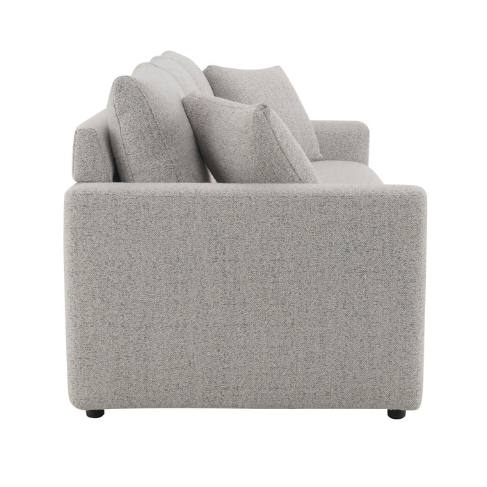 Connie - Boucle Sleeper Sectional Sofa With 2 Toss Pillows - Beige